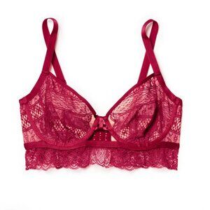 Adore me Odette Unlined Bra Lace Persian Red Plus Sz 42DD NWT Romantic Feminine